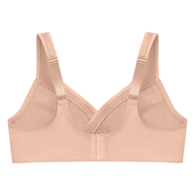 Glamorise Full Figure Plus Size MagicLift Minimizer Bra Wirefree #1003 CafÃ© - Image 3